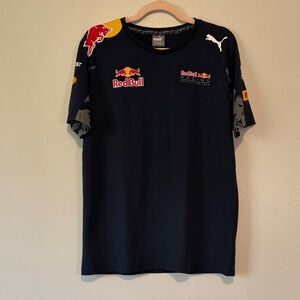 Puma Navy Short Sleeve Red Bull Racing Logo Tee